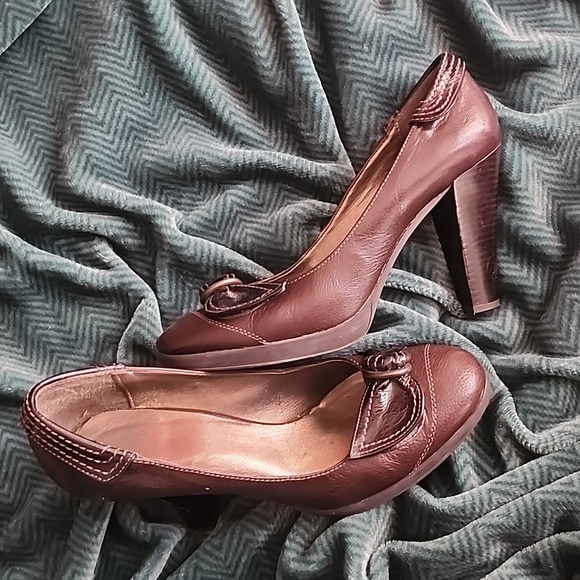Brown's brown leather heels fall/winter shoes - Picture 3 of 7